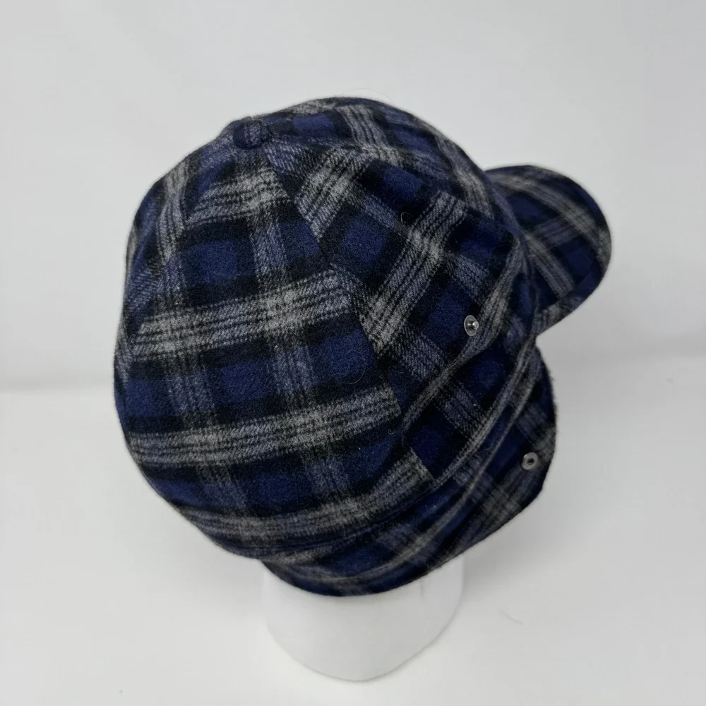 Outdoor Research Yukon Cap Blue Plaid Wool Blend Ear Flap Hat L/XL
